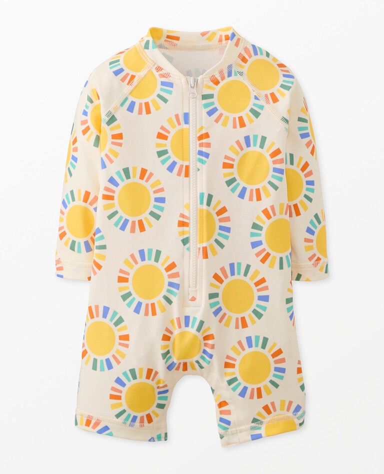 Baby Long Sleeve Rash Guard Swimsuit in Sunny Suns - main