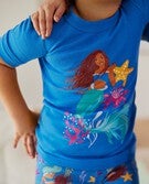 Disney's Little Mermaid Short John Pajama Set in Little Mermaid Blue - main