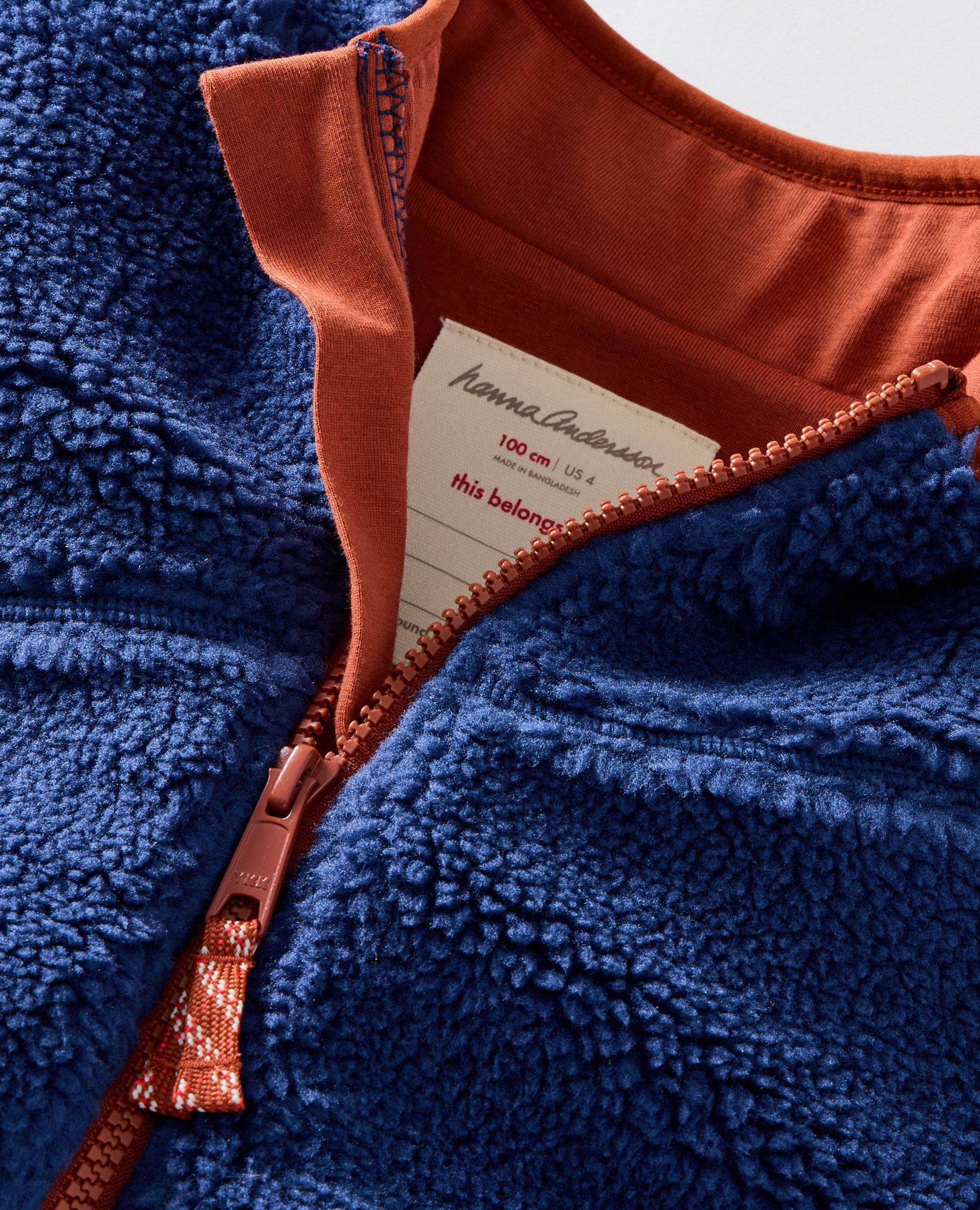 Faux Shearling Jacket in Navy Blue - main