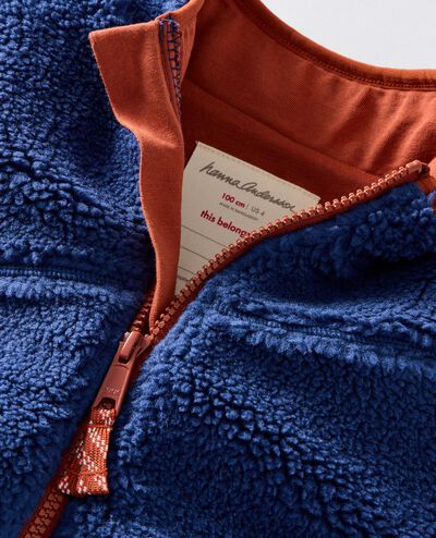 Faux Shearling Jacket in Navy Blue - main