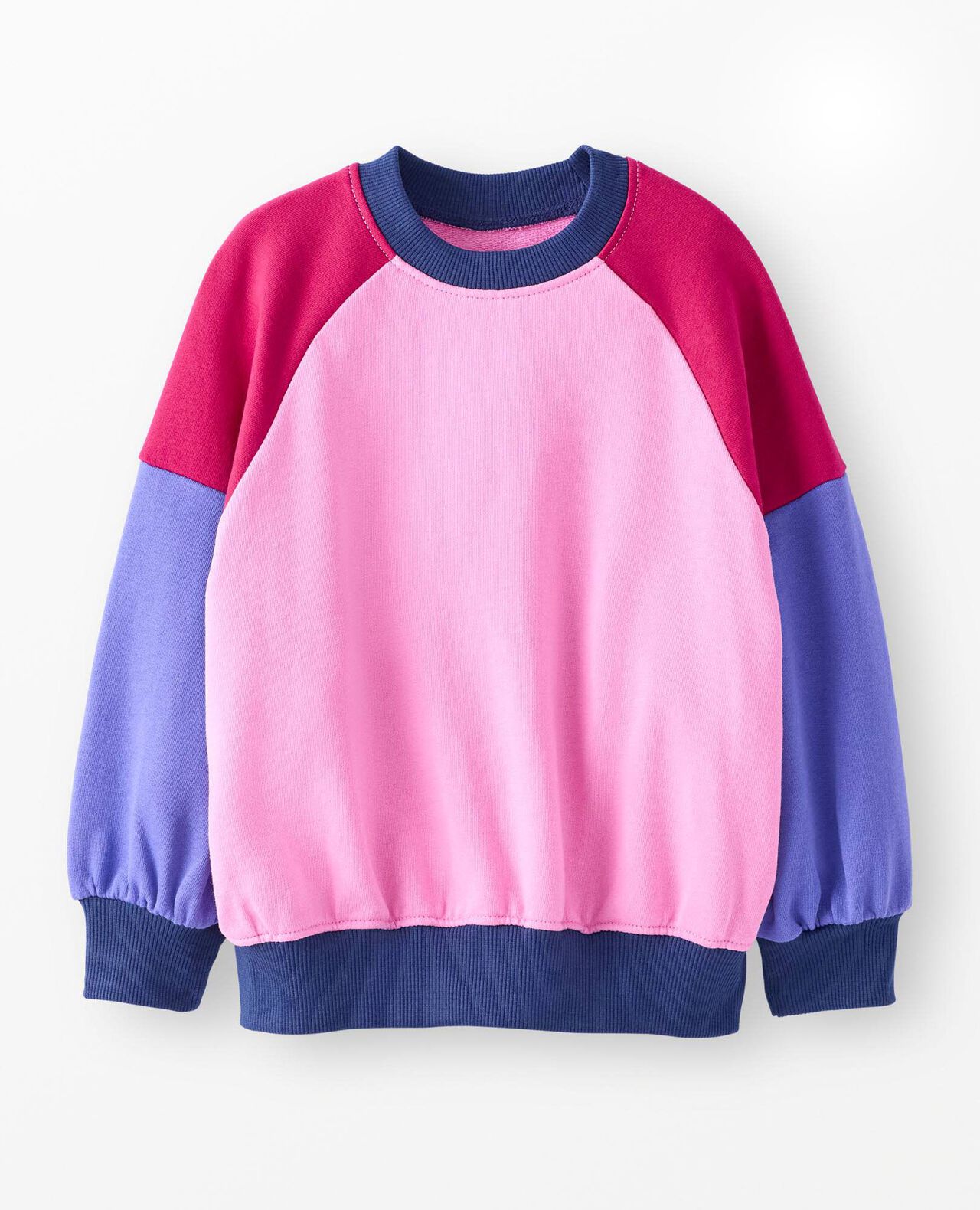 French Terry Colorblock Bubble Sweatshirt in Pink Colorblock - main