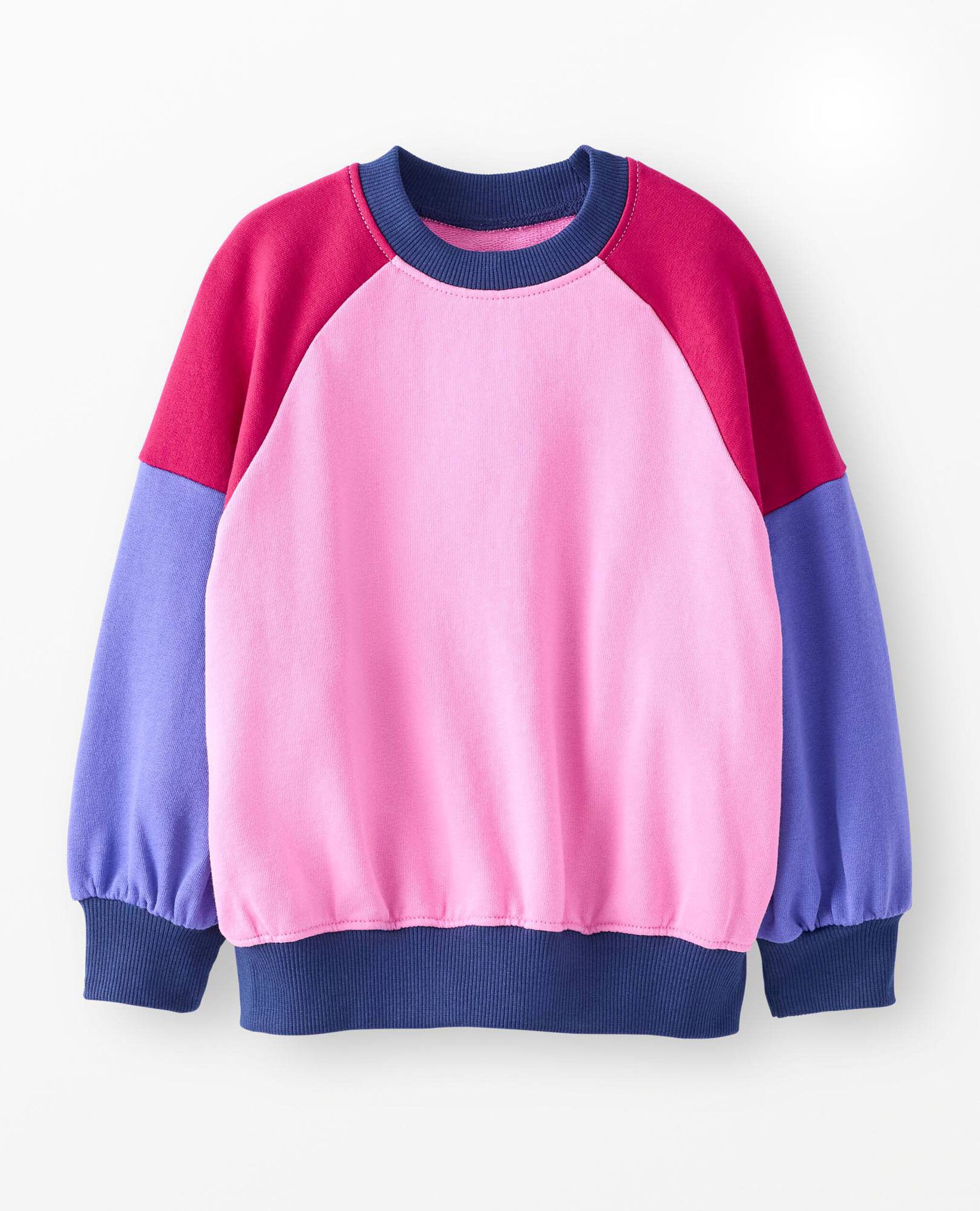 French Terry Colorblock Bubble Sweatshirt in Pink Colorblock - main