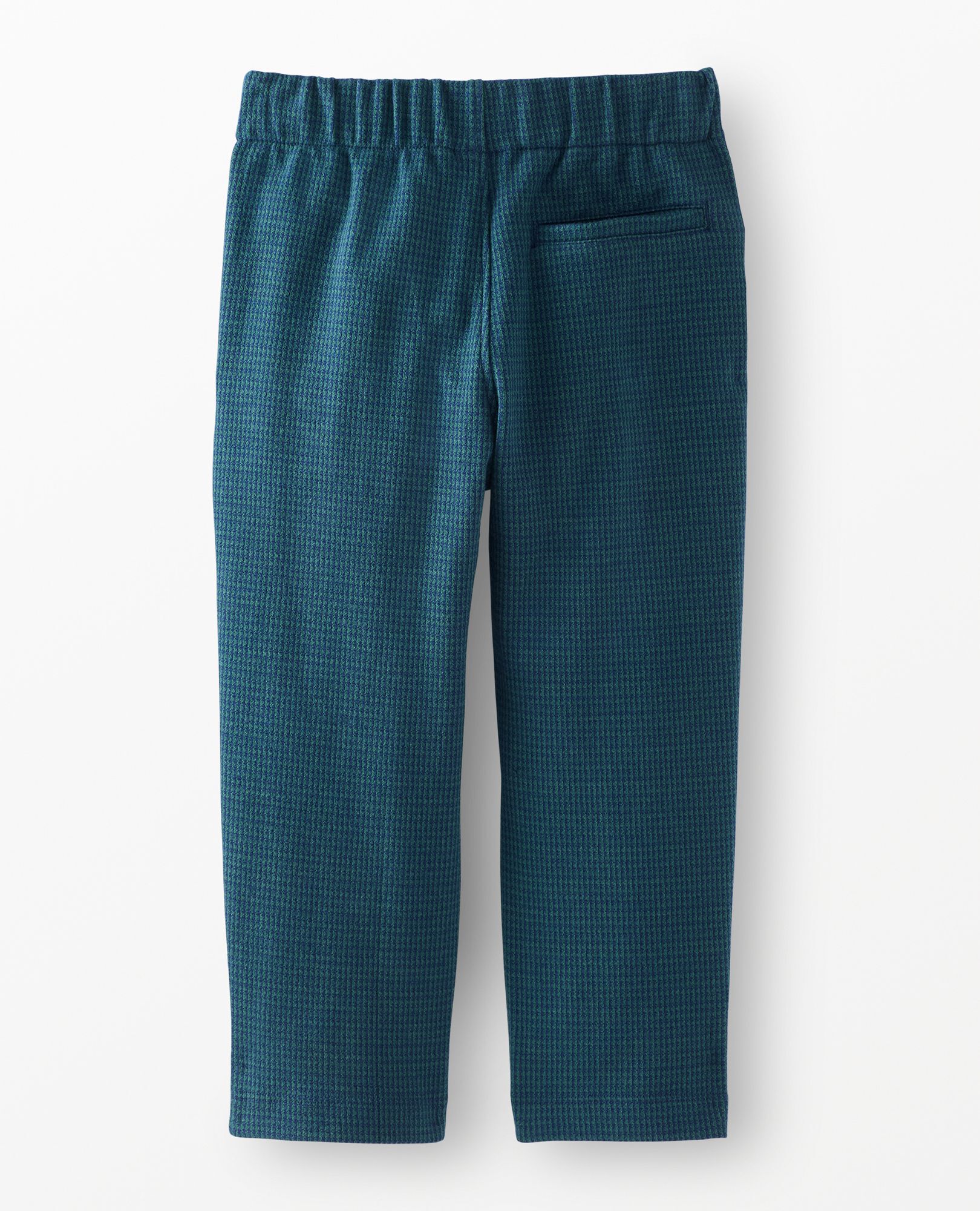 Pull-On Easy Jacquard Pants in Blue/Green Gingham - main