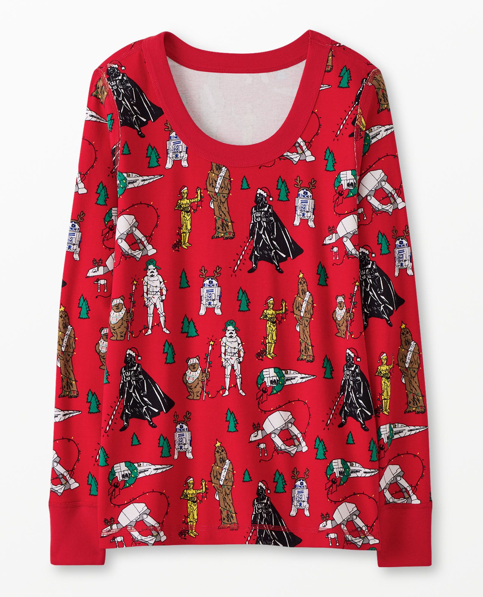 Women's STAR WARS™ Holiday Long John Pajama Top in Star Wars Festive Red - main