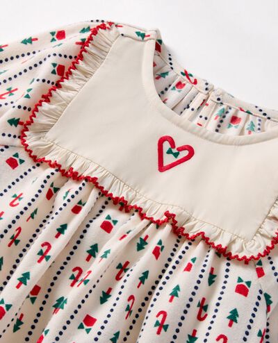 Holiday Flannel Bib Pajama Set in Christmas Stripes - main