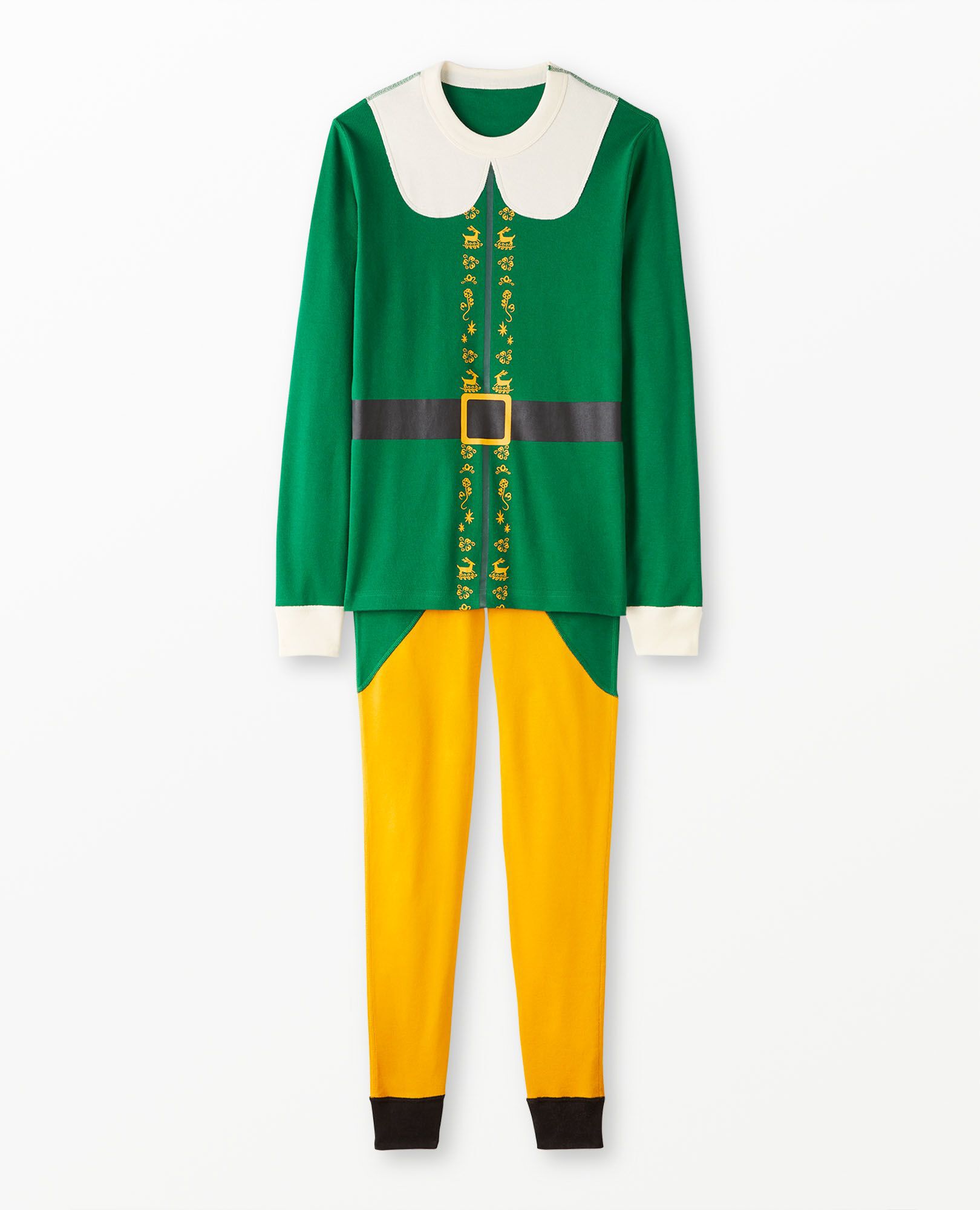 Warner Bros Discovery Buddy the Elf Costume Long John Pajamas Buddy The Elf in 100 Cotton Size Adult XS by Hanna Andersson