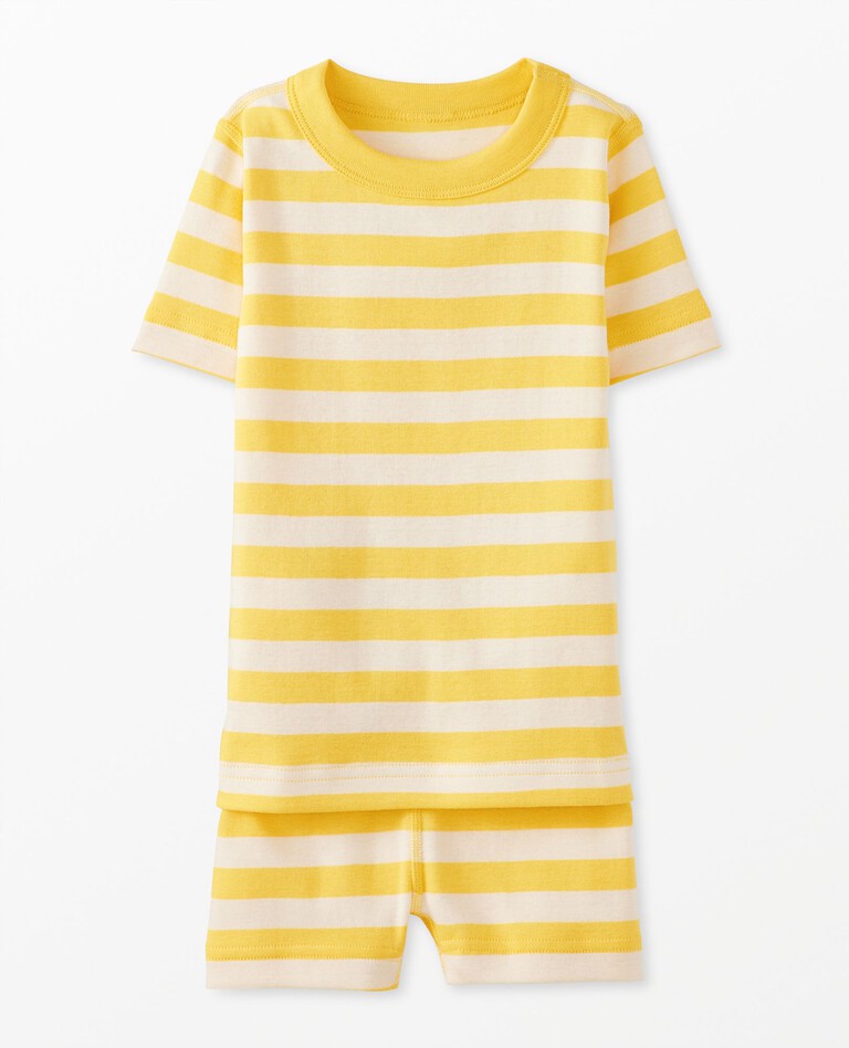Striped Short John Pajama Set in Warm Sun - main