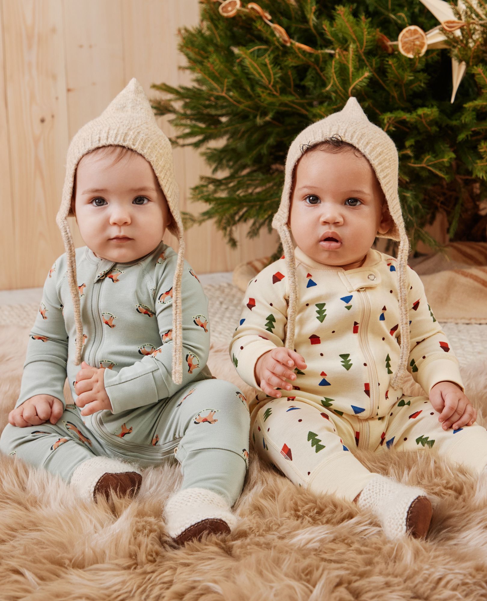 Holiday HannaJams™ Sleeper in Forest Gnomes on Almond Oil - main