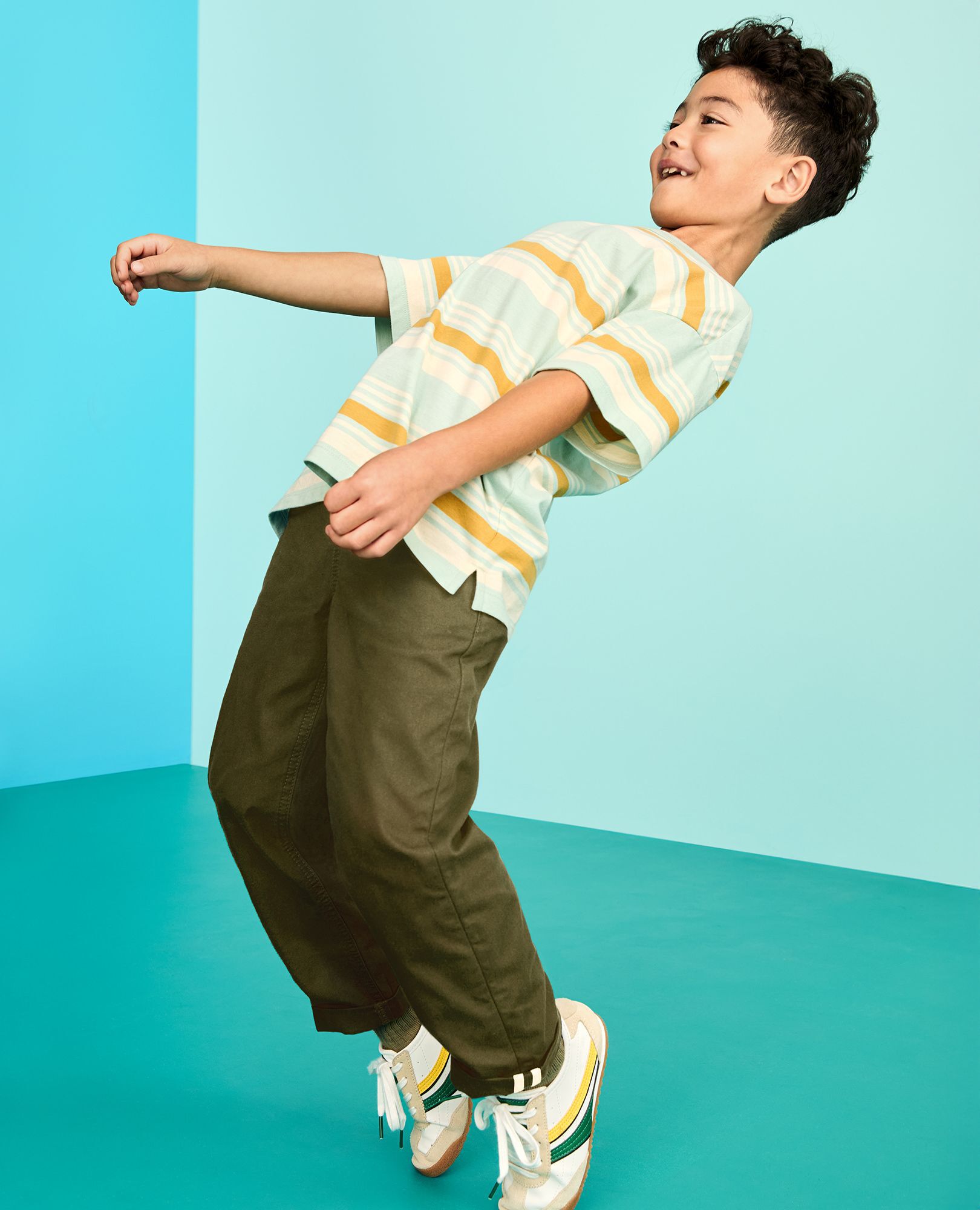 Canvas Pull-On Pants in Green Olive - main