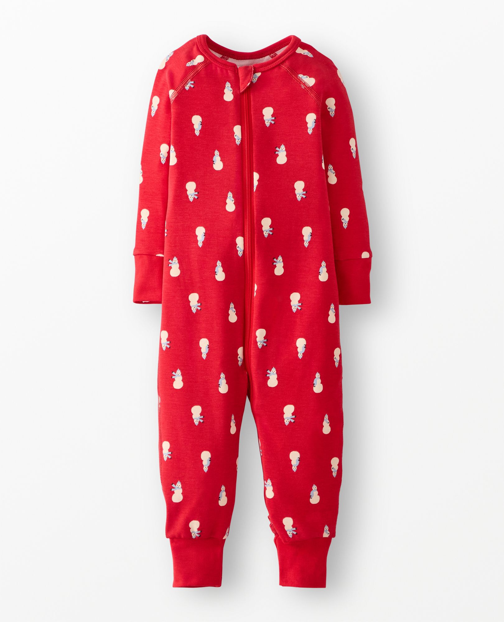 Holiday HannaSoft™ Stretch Sleeper in Snowmen on Red - main