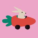 Easter HannaJams™ Sleeper in Carrot Cars on Pink - swatch