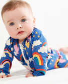 Baby Rainbow Recycled Rash Guard Suit in Storytime Rainbow On Lookout Blue - main
