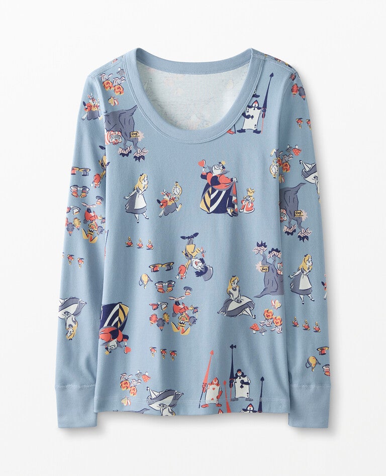 Women's Disney Alice in Wonderland Long John Top In Organic Cotton in Alice in Wonderland - main