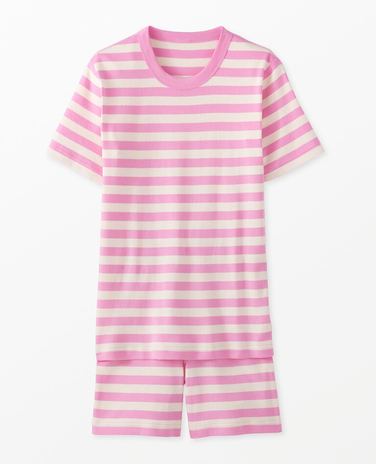 Adult Striped Short John Pajama Set in  - main