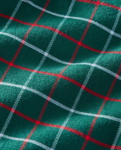 Holiday Flannel Ruffle Pajama Set in Green Windowpane Plaid - main