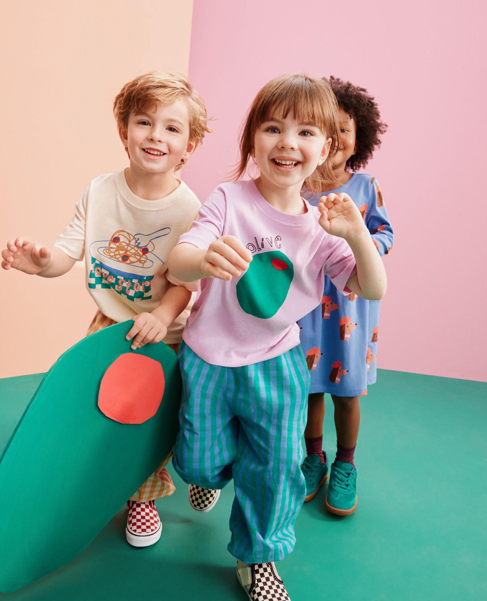 Poplin Parachute Pants in Blue/Green Plaid - main