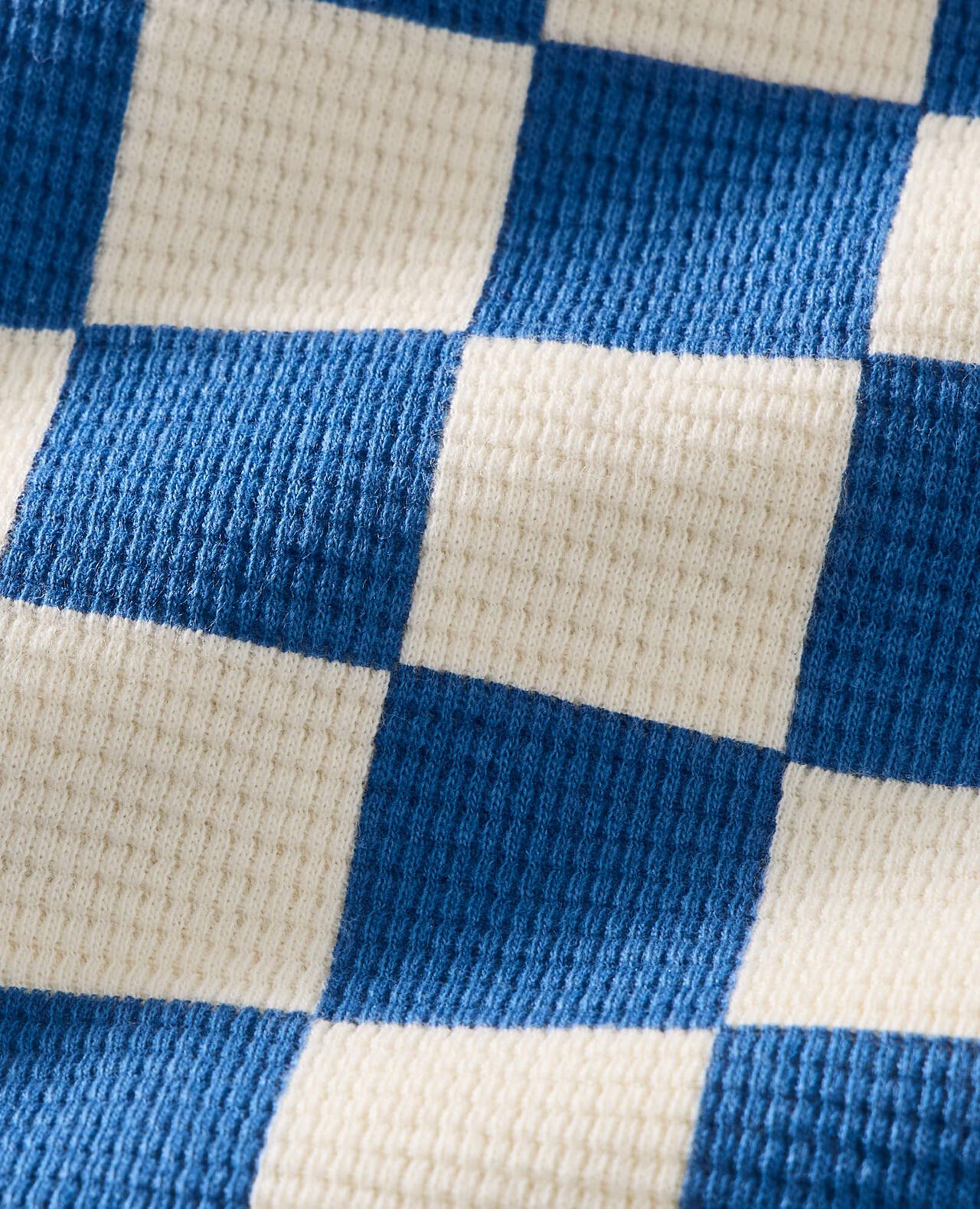 Checkered Waffle Crewneck in Dark Blue/Ecru Checkerboard - main
