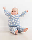 Baby Top & Pants Set In Recycled Marshmallow in Oat Hearts - main
