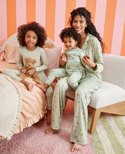 HannaSoft™ Stretch Pajama Set in Seagrass/Almond Oil - main