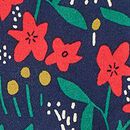 Baby Long Sleeve Skater Dress & Leggings Set in Pointsetta Patch on Navy - swatch