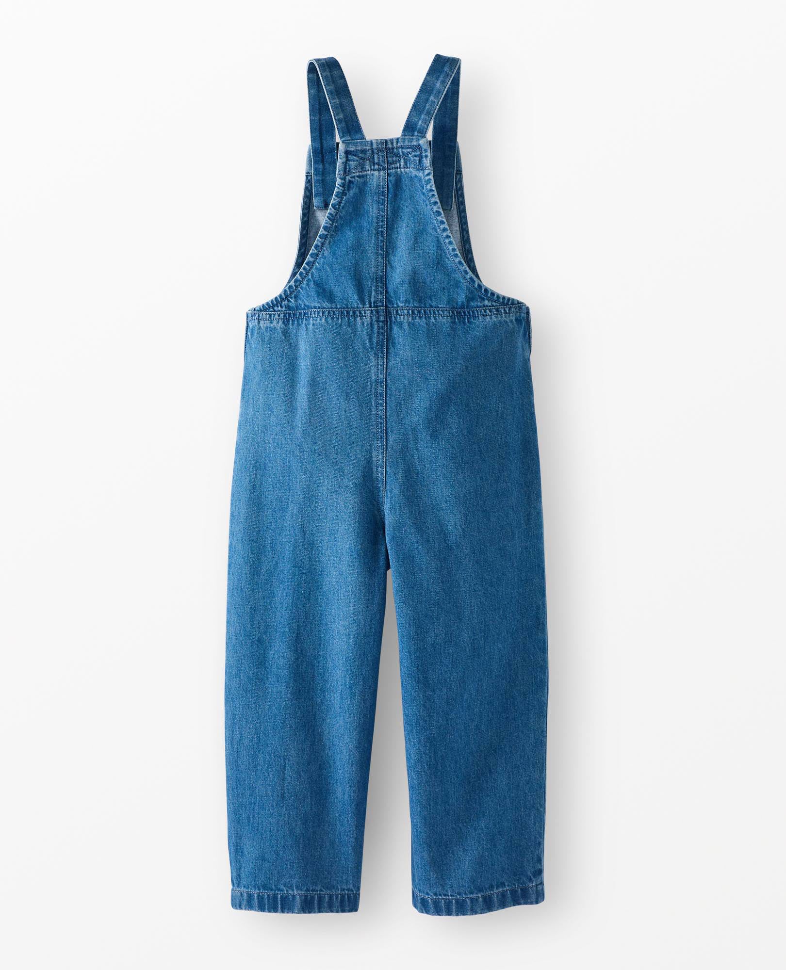 Denim Overalls in Medium Denim Wash - main