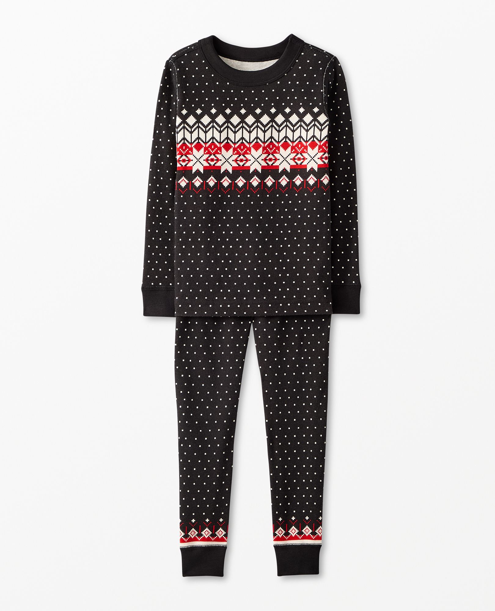 Fairisle Kids Holiday Long John Pajama Set