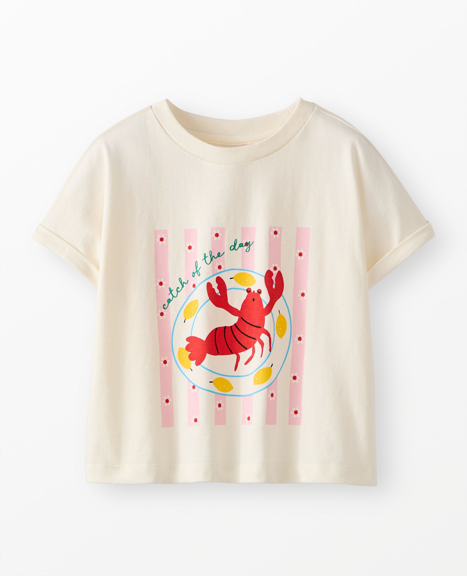 Oversized Dolman Sleeve Graphic T-Shirt in Catch of the Day - main
