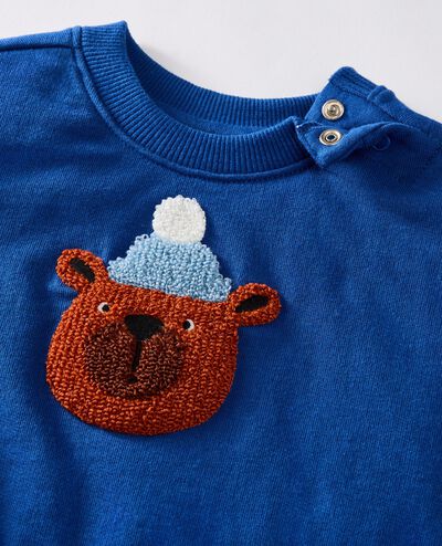 Baby Holiday French Terry Sweatshirt in Winter Bear - main