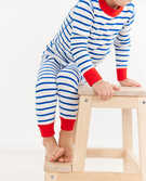 Long John Pajamas in Baltic Blue/Hanna White/Tangy Red - main