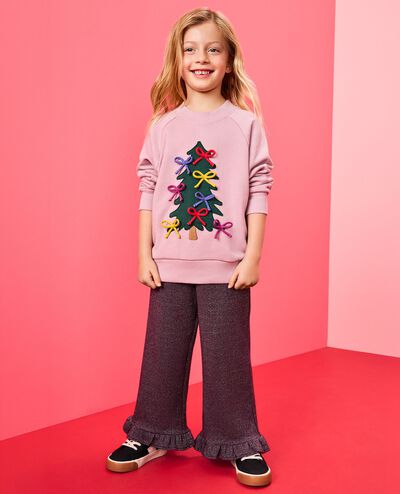 Holiday French Terry Graphic Sweatshirt in Multi Bows on Tree - main