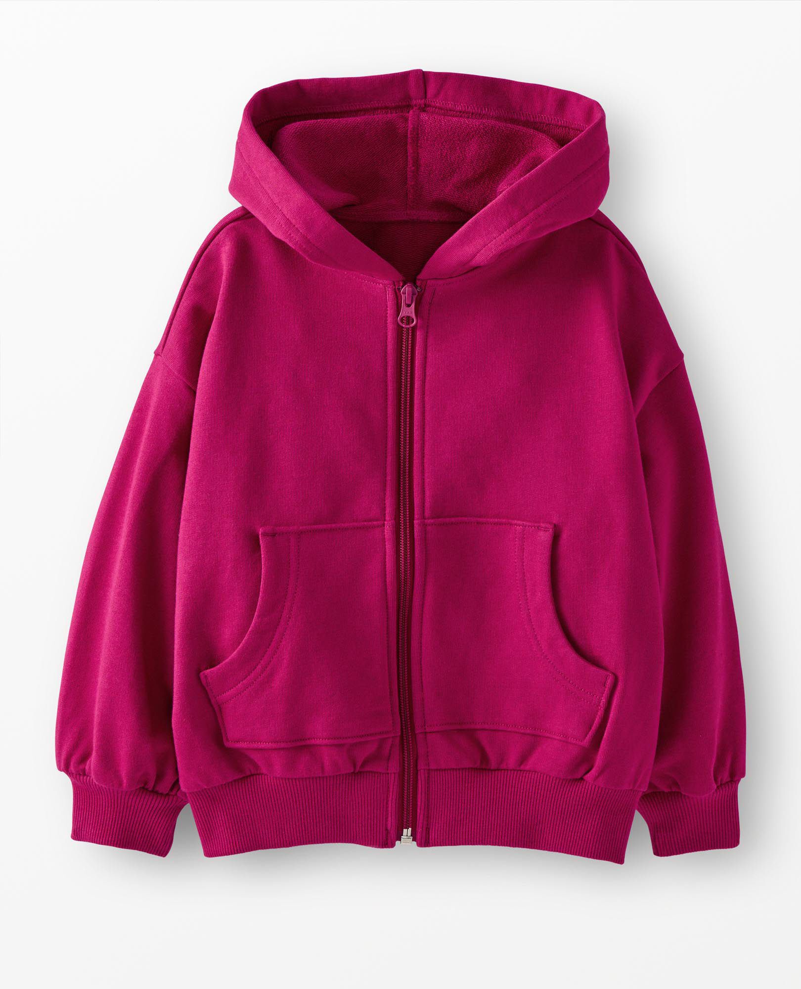 French Terry Bubble Hoodie in Raspberry - main