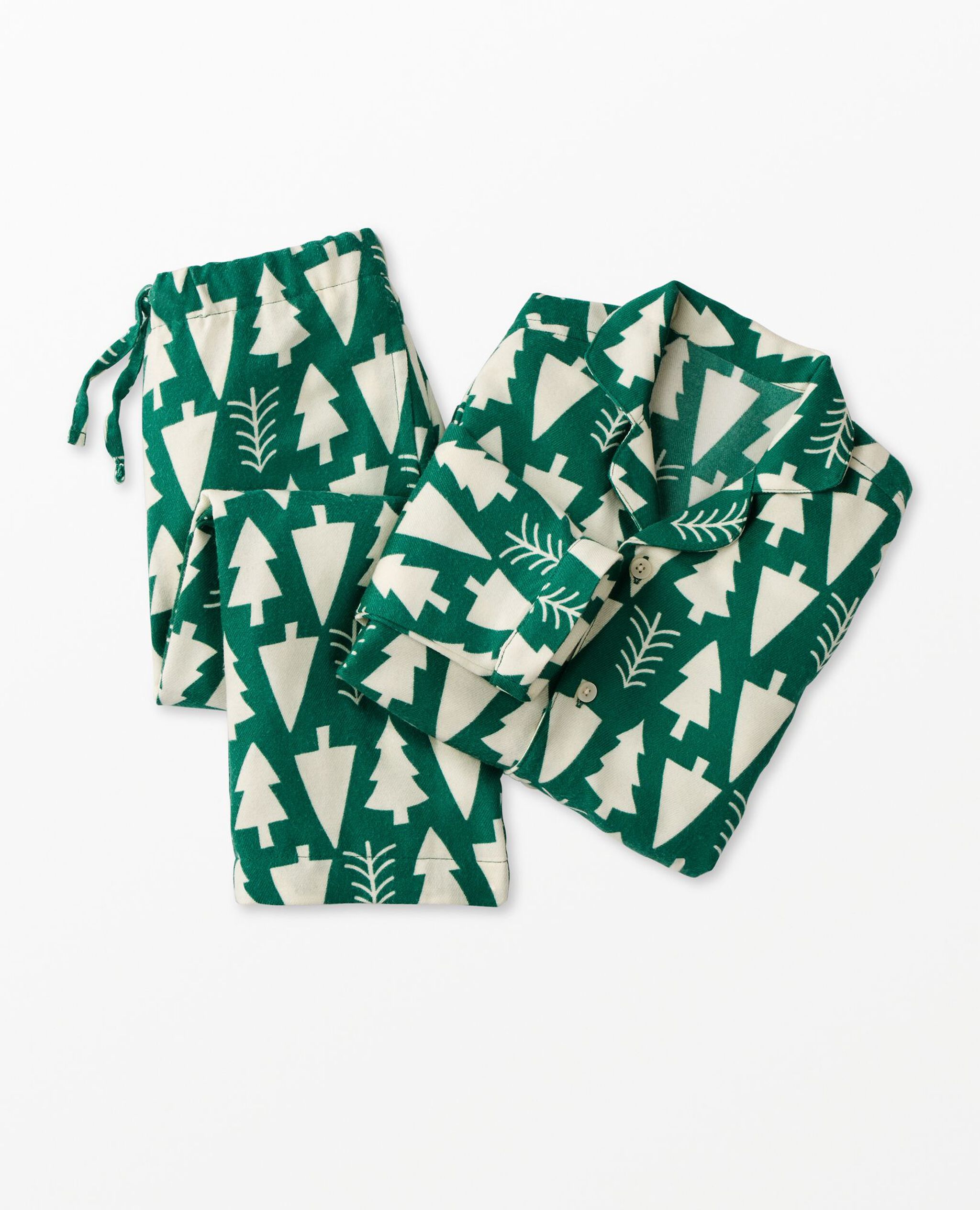 Holiday Flannel Pajama Set in Winter Green - main