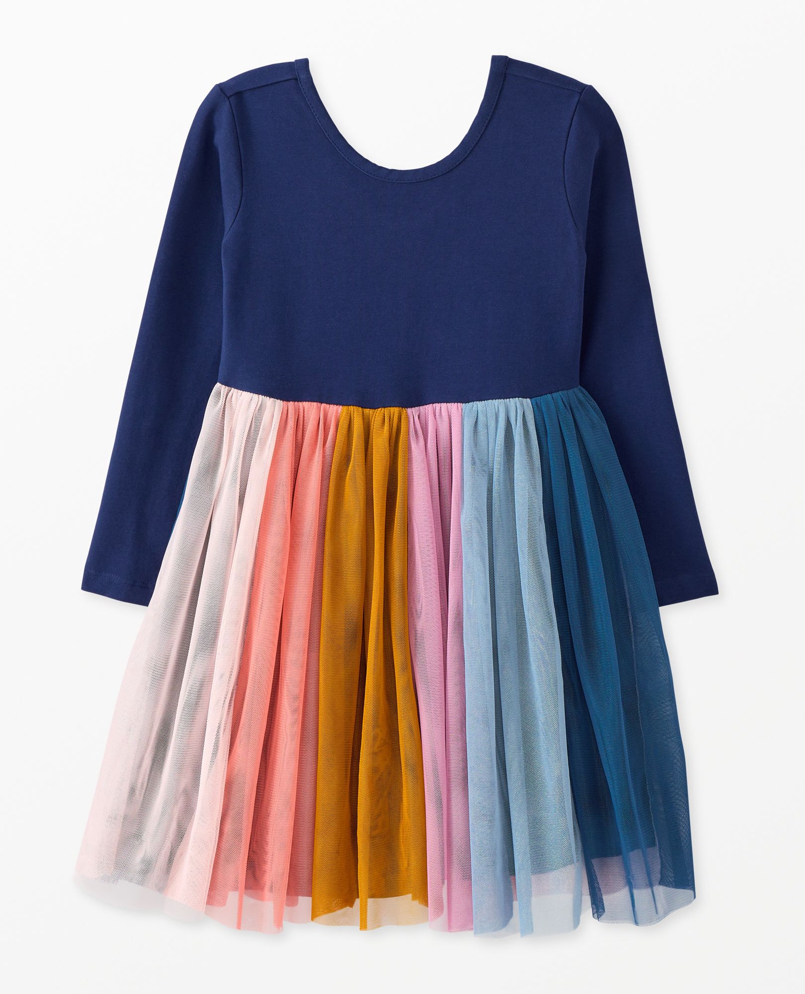 Long Sleeve Tulle Rainbow Dress