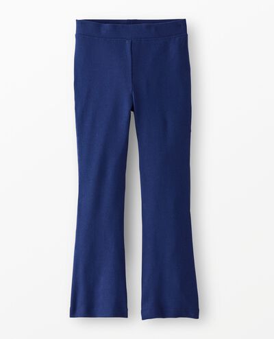 Ribbed Flare Leggings in Navy Blue - main