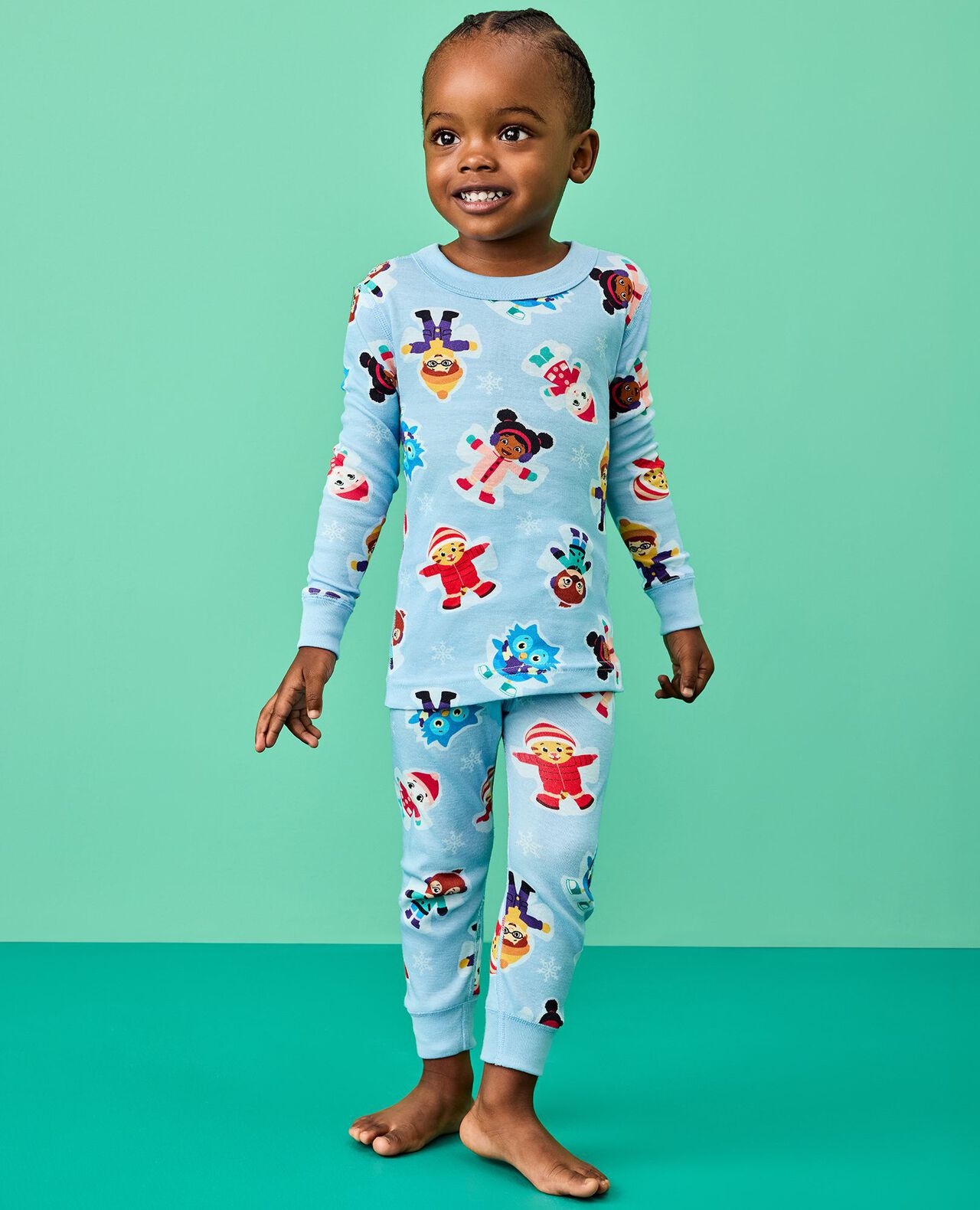 Daniel Tiger Holiday HannaJams™ Pajama Set in Daniel Tiger Snow Angels on Blue - main