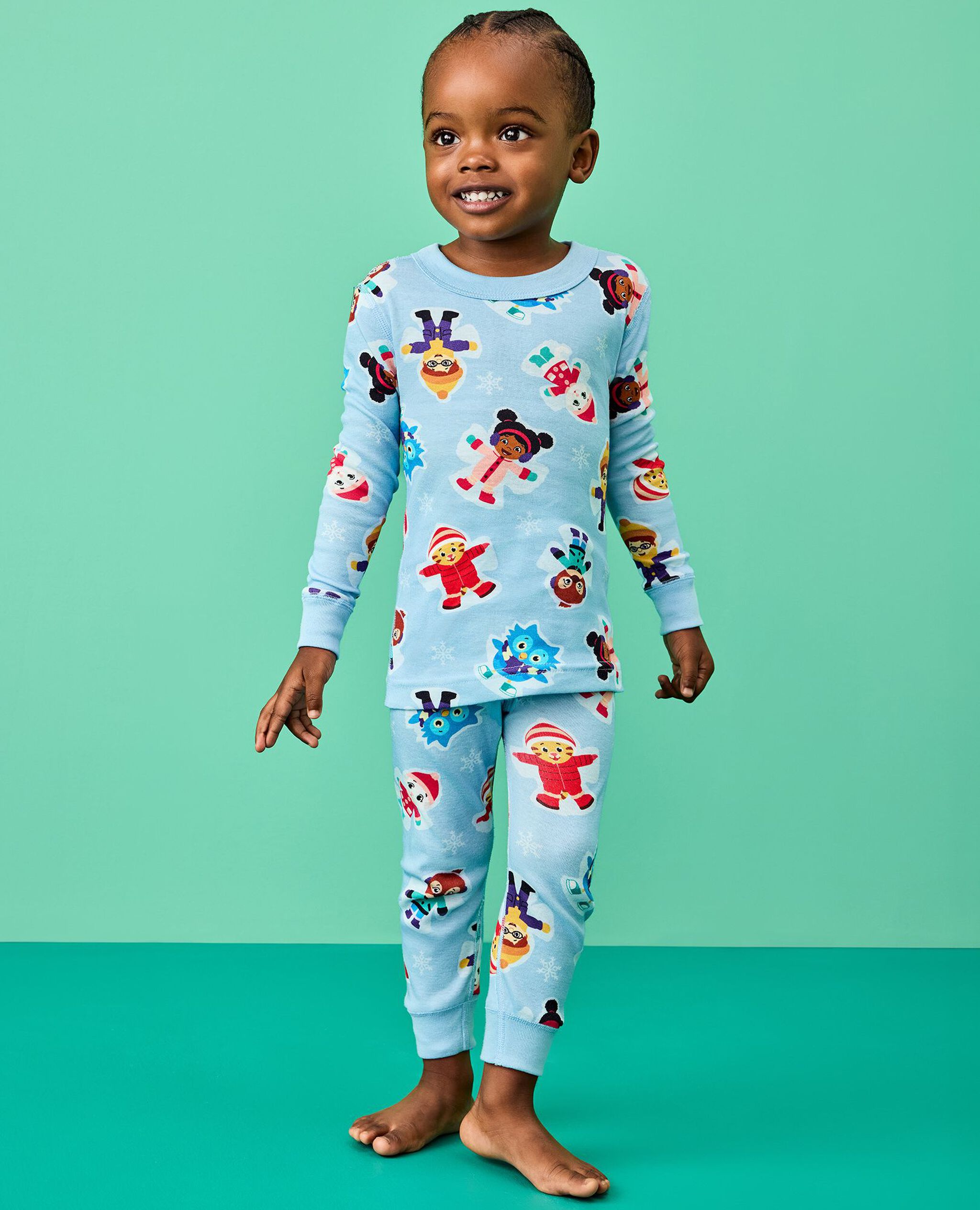 Daniel Tiger Holiday HannaJams™ Pajama Set in Daniel Tiger Snow Angels on Blue - main