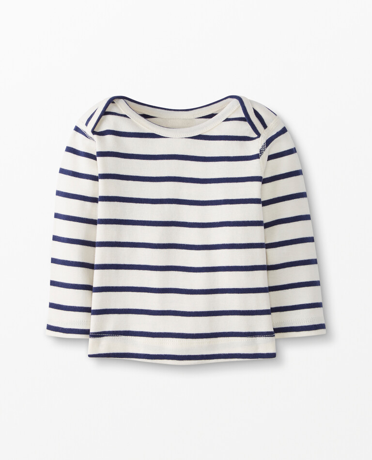 Baby Lap Shoulder Top In Organic Cotton in Navy Blue - main