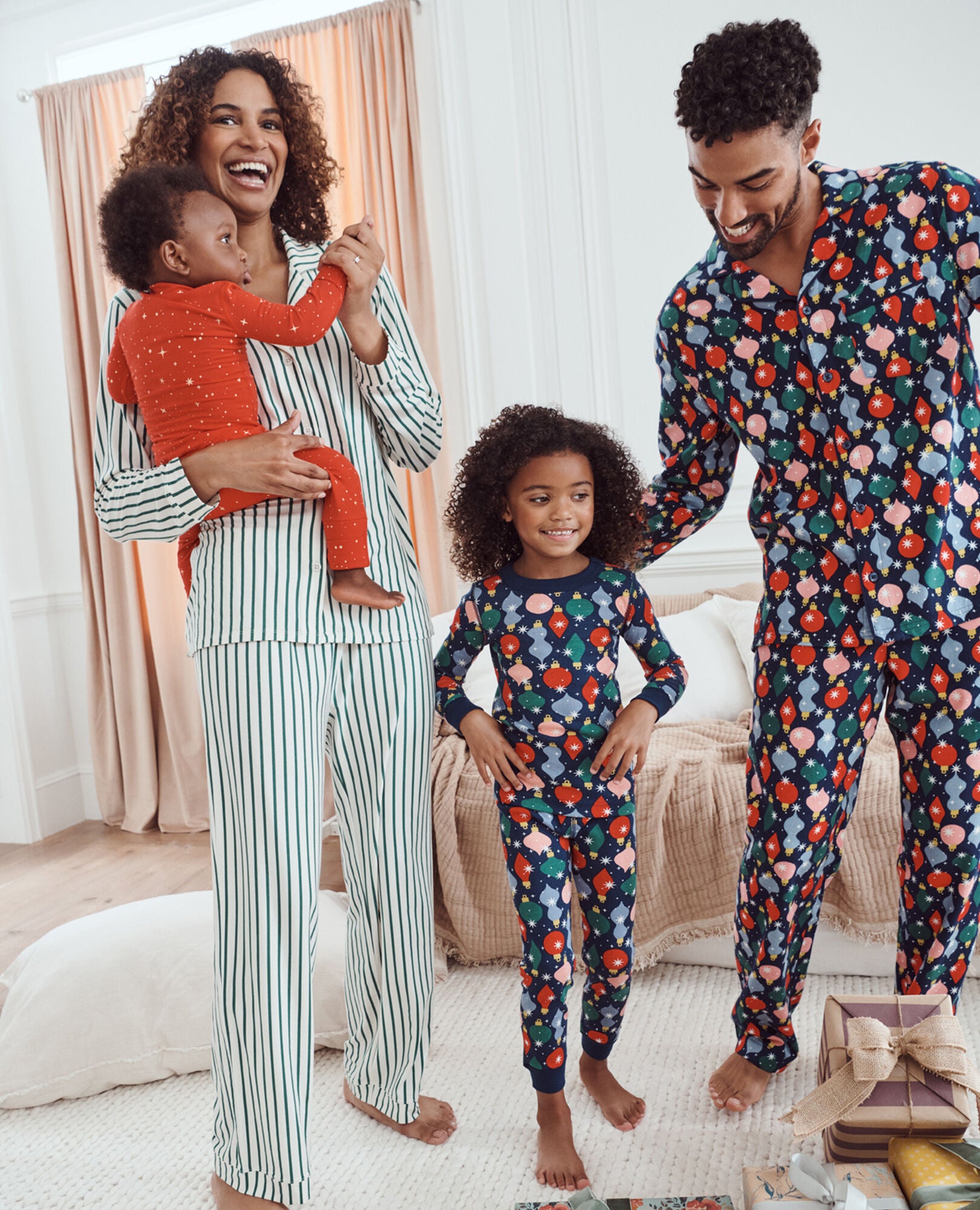 Holiday Shiny Bright Ornaments Matching Family Pajamas Hanna Andersson