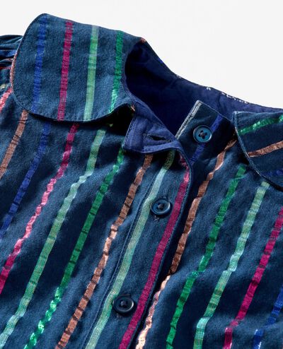 Long Sleeve Rainbow Stripe Top & Wide Leg Pants Set in Sparkle Stripe on Navy - main
