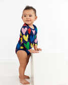 Baby Bodysuit In Organic Cotton in Happy Hearts - main
