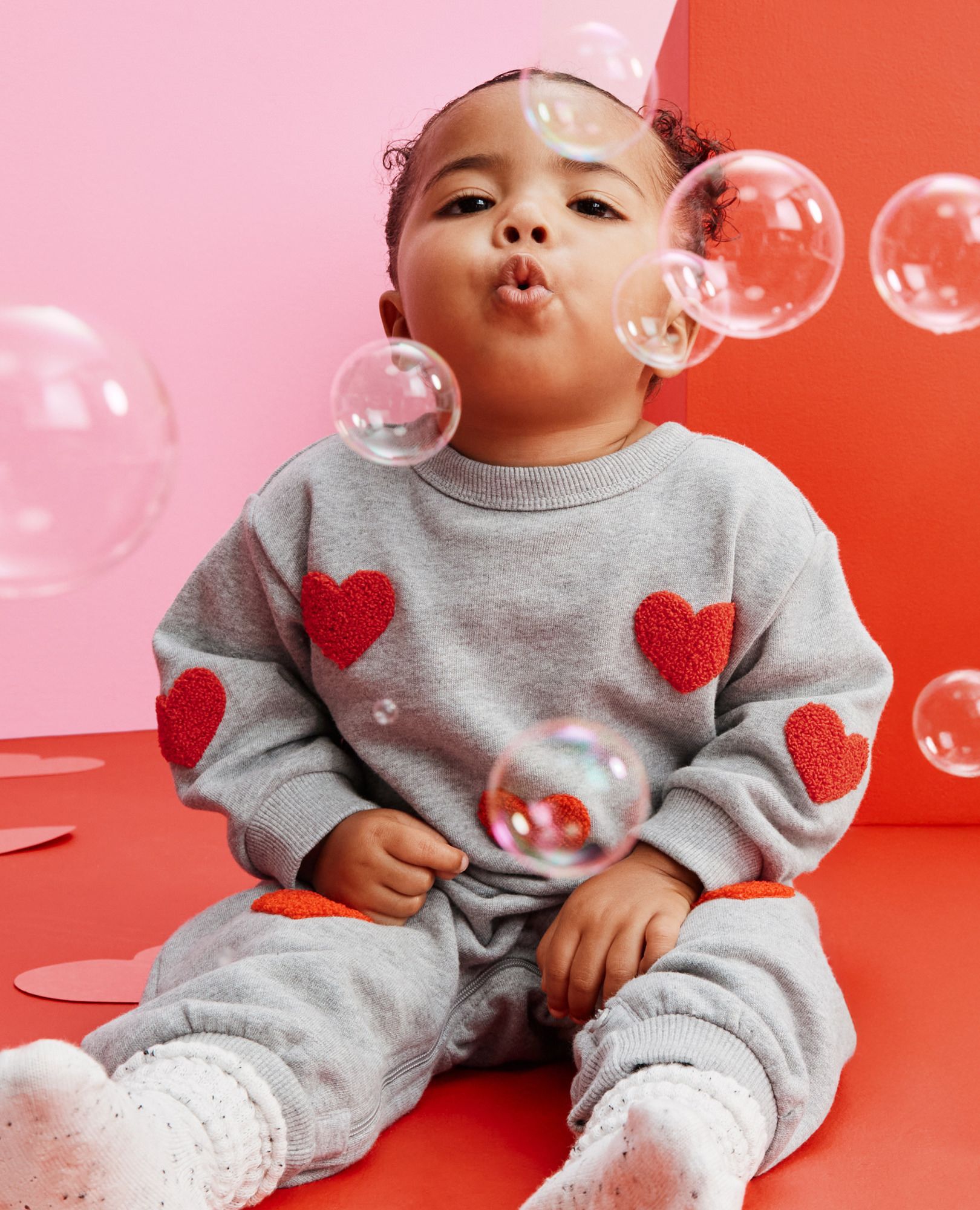 Baby Valentine's Oversized French Terry Romper | Hanna Andersson