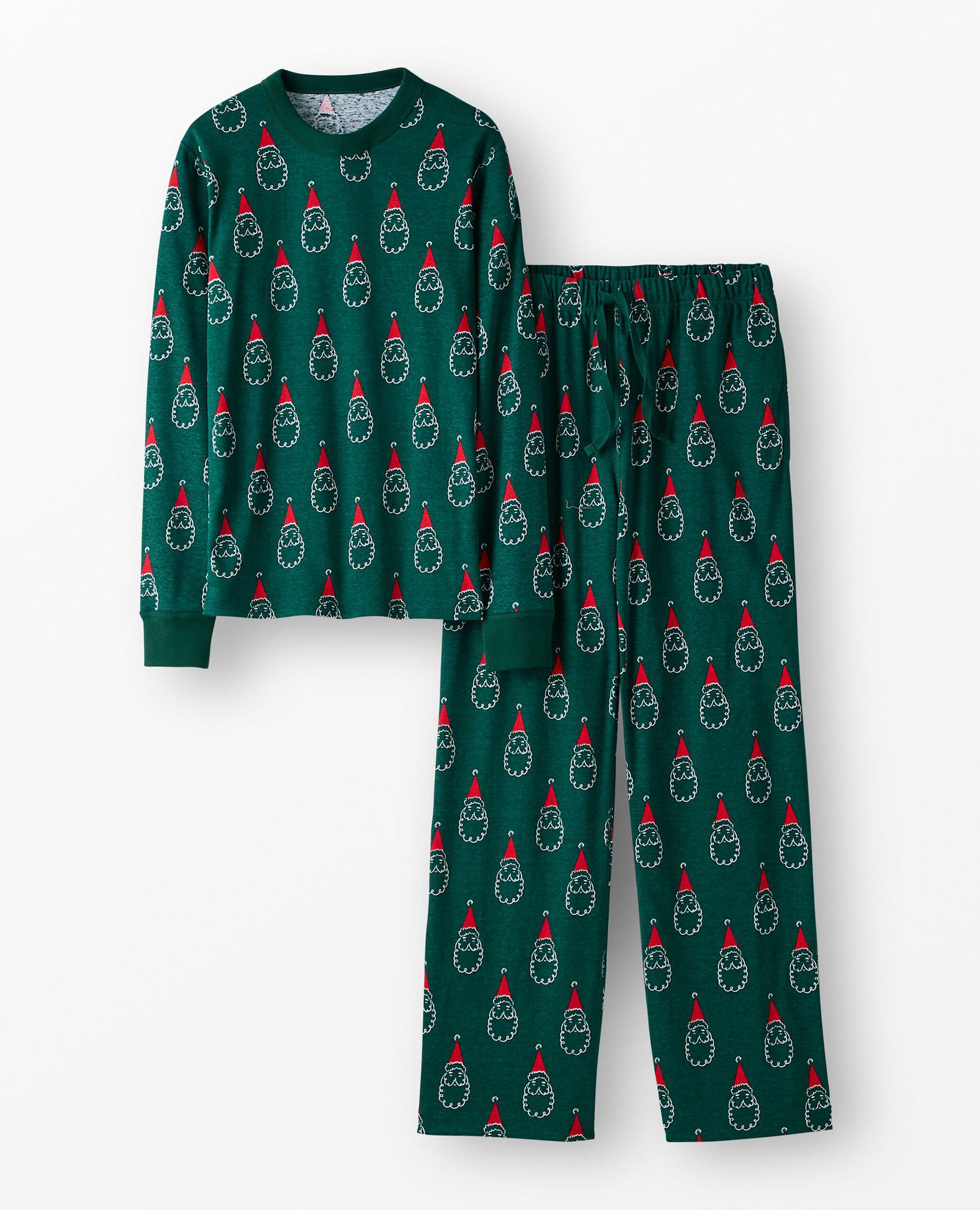 Adult Holiday Relaxed Fit Pajama Set in Santa on Malachite - main