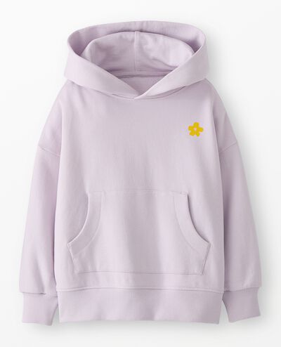 Oversized French Terry Graphic Hoodie in Orchid Hush - main