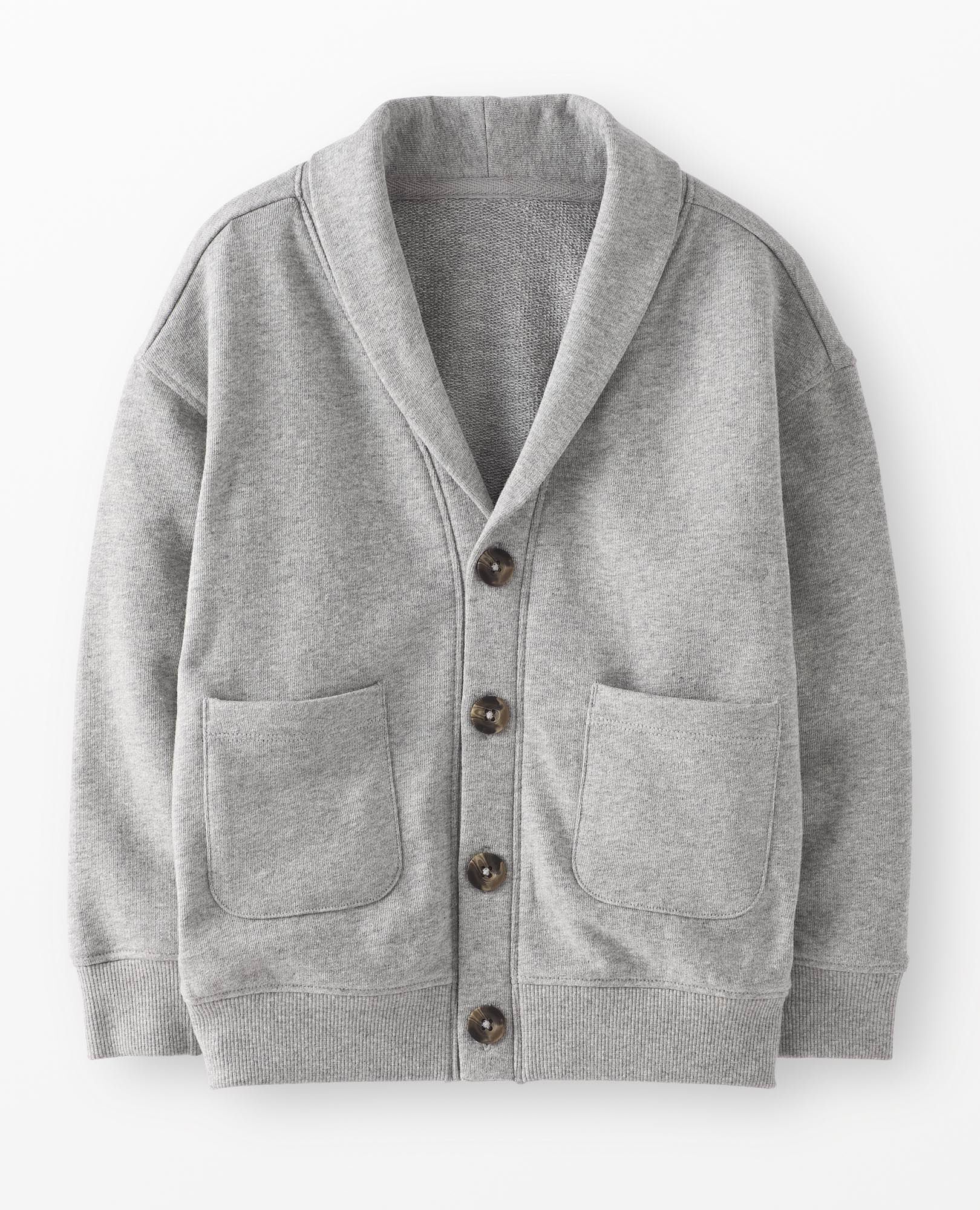 French Terry Shawl Collar Cardigan in Heather Grey - main