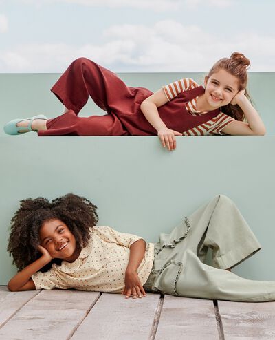 Twill Wide Leg Pants in Seagrass - main