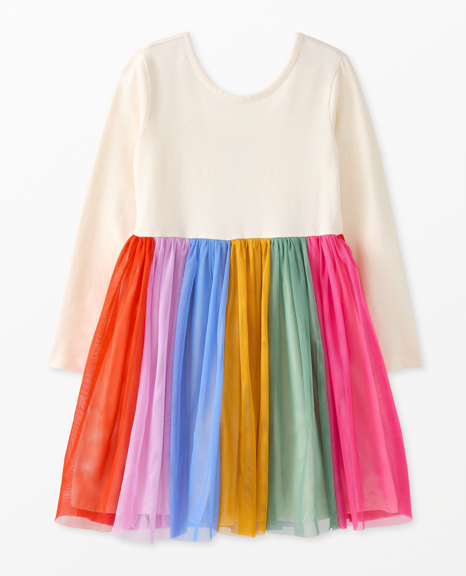 Long Sleeve Tulle Rainbow Dress