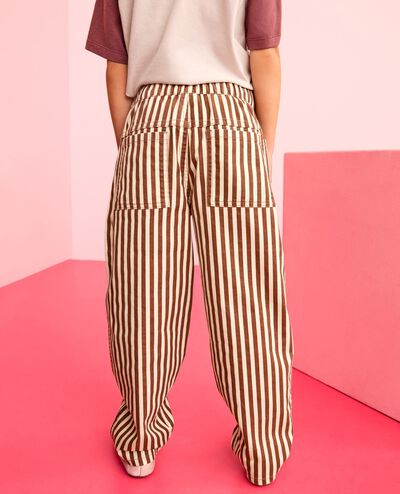 Canvas Barrel Pants in Tortoise Shell/Ecru - main