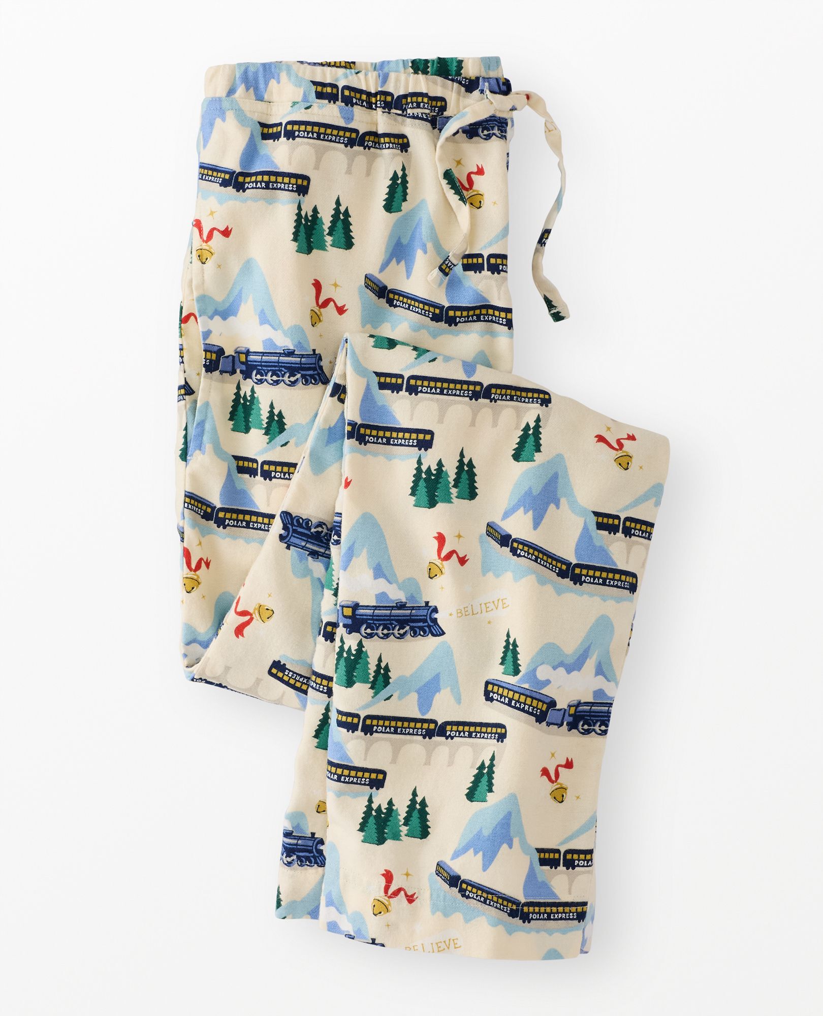 Adult Warner Bros™ Discovery Polar Express Flannel Pajama Pants in Polar Express on Almond Oil - main