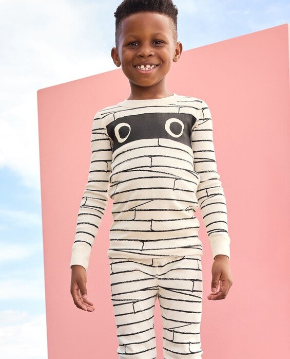 Girls' & Boys' Mischievous Mummy Halloween Costume HannaJams™ Pajama Set in 100% Organic Combed Cotton - Size Little Kids 6-7 by Hanna Andersson