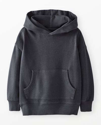 Oversized French Terry Hoodie in Soft Black - main